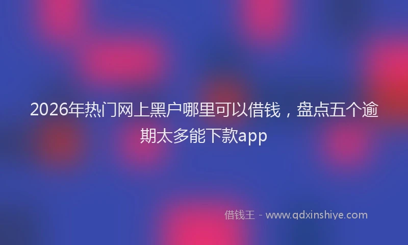 2026年热门网上黑户哪里可以借钱，盘点五个逾期太多能下款app