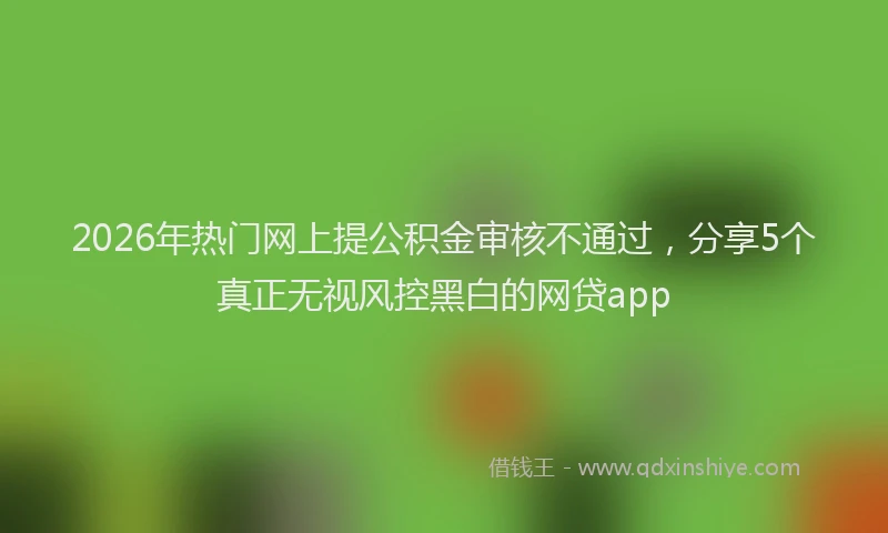 2026年热门网上提公积金审核不通过，分享5个真正无视风控黑白的网贷app