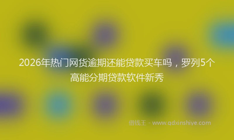 2026年热门网货逾期还能贷款买车吗，罗列5个高能分期贷款软件新秀