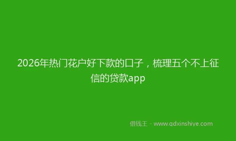 2026年热门花户好下款的口子，梳理五个不上征信的贷款app