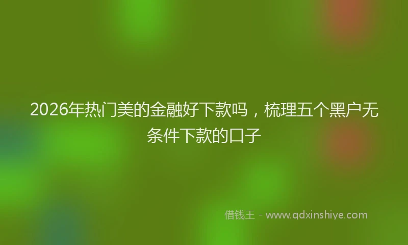 2026年热门美的金融好下款吗，梳理五个黑户无条件下款的口子