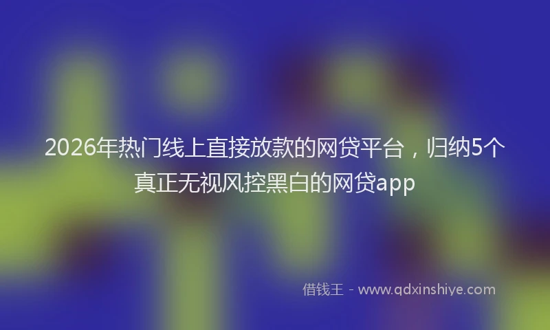 2026年热门线上直接放款的网贷平台，归纳5个真正无视风控黑白的网贷app