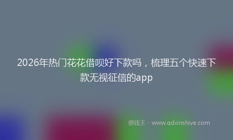 2026年热门花花借呗好下款吗，梳理五个快速下款无视征信的app