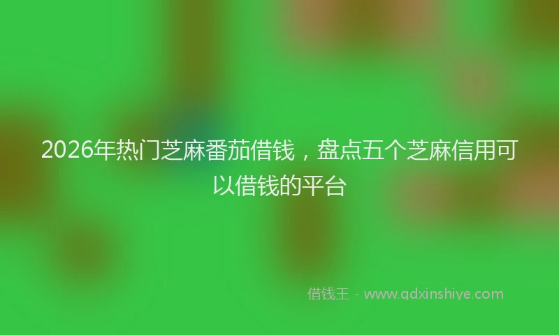 2026年热门芝麻番茄借钱，盘点五个芝麻信用可以借钱的平台