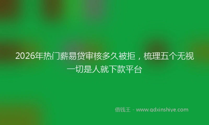 2026年热门薪易贷审核多久被拒，梳理五个无视一切是人就下款平台