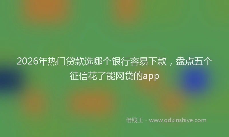 2026年热门贷款选哪个银行容易下款，盘点五个征信花了能网贷的app