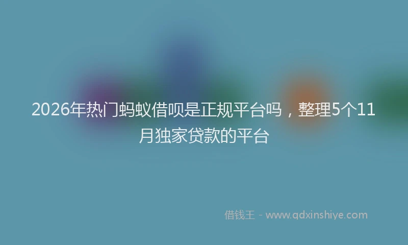 2026年热门蚂蚁借呗是正规平台吗，整理5个11月独家贷款的平台