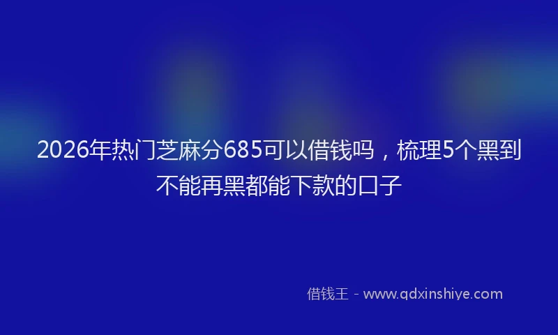 2026年热门芝麻分685可以借钱吗，梳理5个黑到不能再黑都能下款的口子