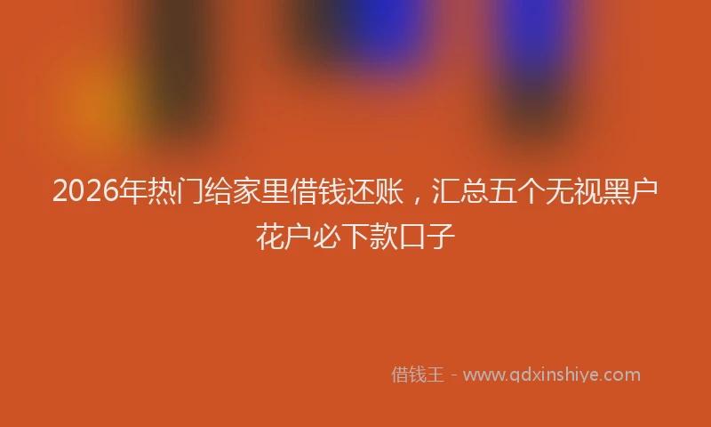 2026年热门给家里借钱还账，汇总五个无视黑户花户必下款口子
