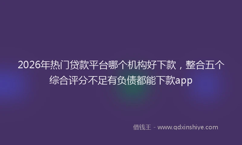 2026年热门贷款平台哪个机构好下款，整合五个综合评分不足有负债都能下款app