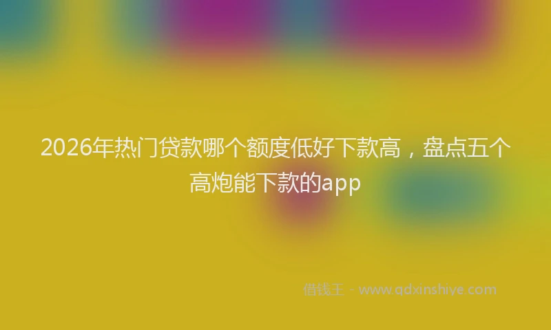 2026年热门贷款哪个额度低好下款高，盘点五个高炮能下款的app