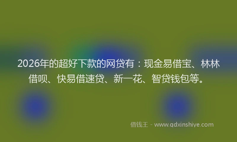 2026年的超好下款的网贷有：现金易借宝、林林借呗、快易借速贷、新一花、智贷钱包等。
