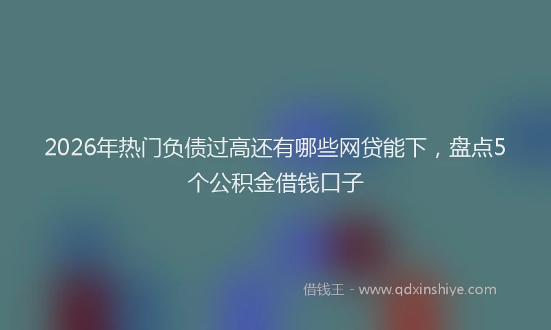 2026年热门负债过高还有哪些网贷能下，盘点5个公积金借钱口子