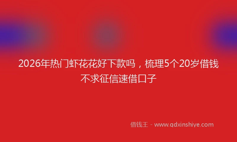 2026年热门虾花花好下款吗，梳理5个20岁借钱不求征信速借口子