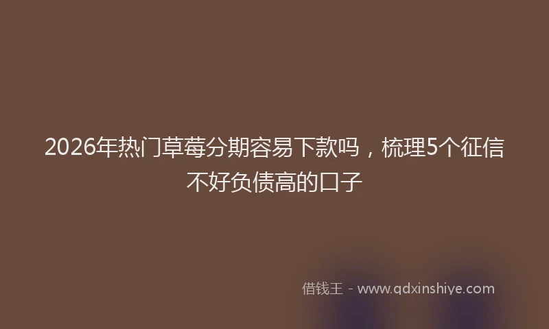 2026年热门草莓分期容易下款吗,梳理5个征信不好负债高的口子