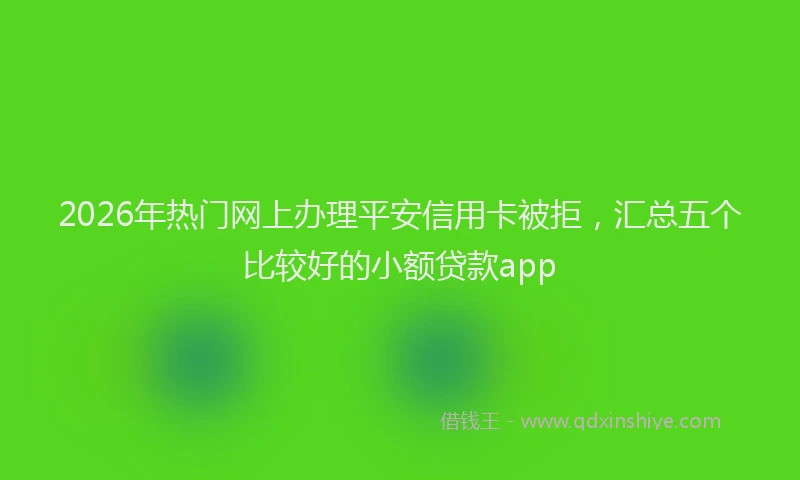 2026年热门网上办理平安信用卡被拒，汇总五个比较好的小额贷款app