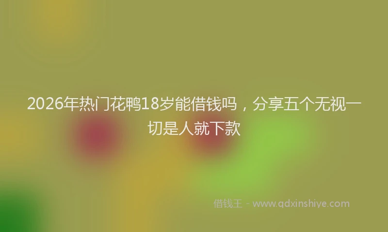 2026年热门花鸭18岁能借钱吗，分享五个无视一切是人就下款