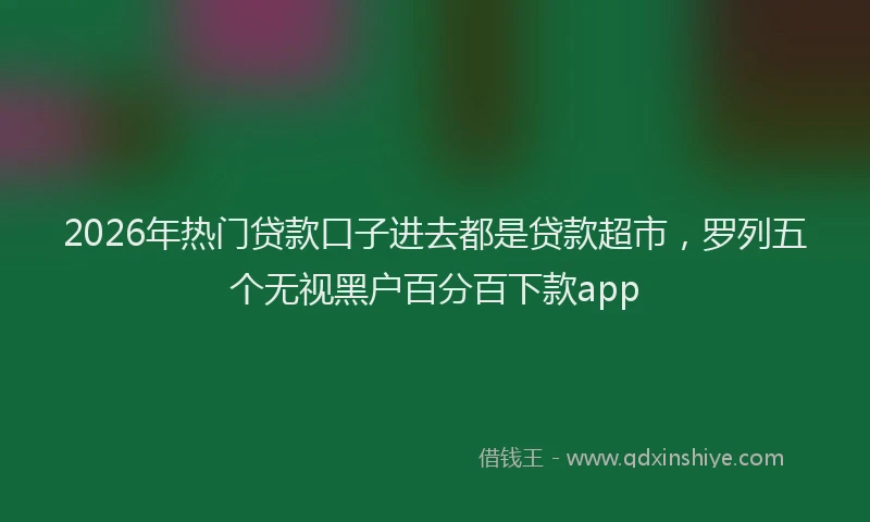 2026年热门贷款口子进去都是贷款超市,罗列五个无视黑户百分百下款app