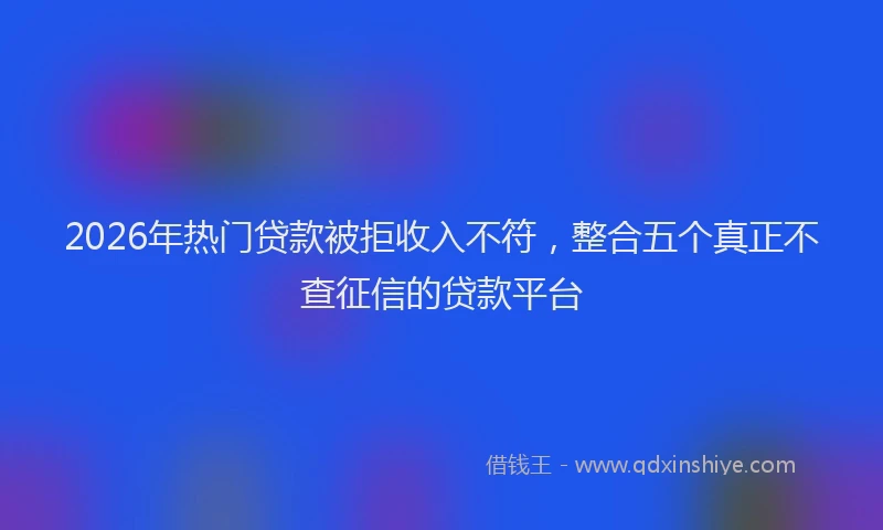 2026年热门贷款被拒收入不符，整合五个真正不查征信的贷款平台