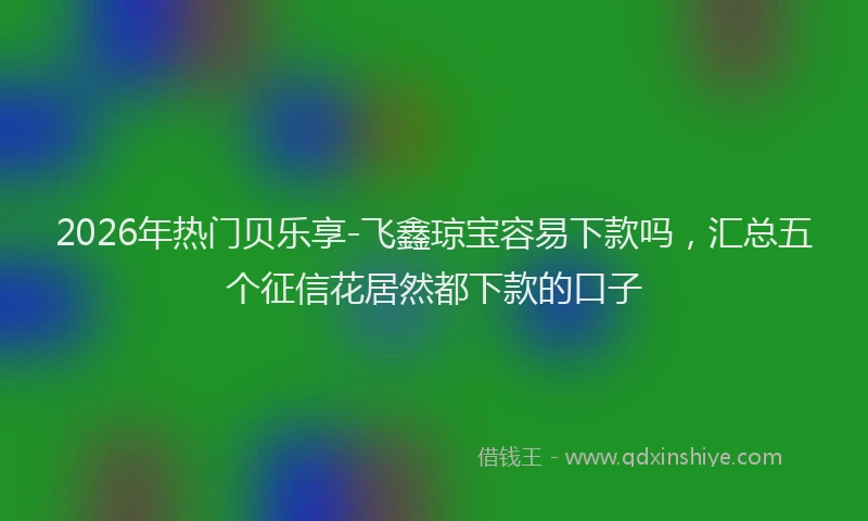 2026年热门贝乐享-飞鑫琼宝容易下款吗，汇总五个征信花居然都下款的口子