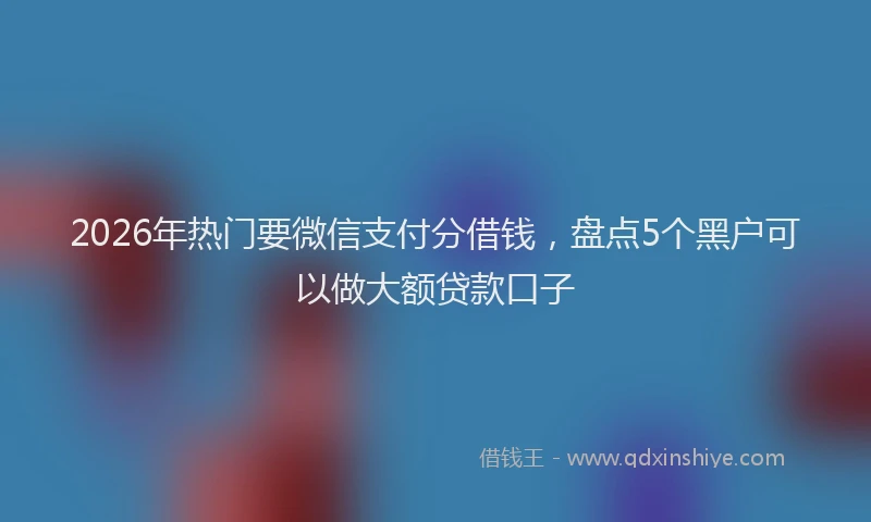 2026年热门要微信支付分借钱，盘点5个黑户可以做大额贷款口子