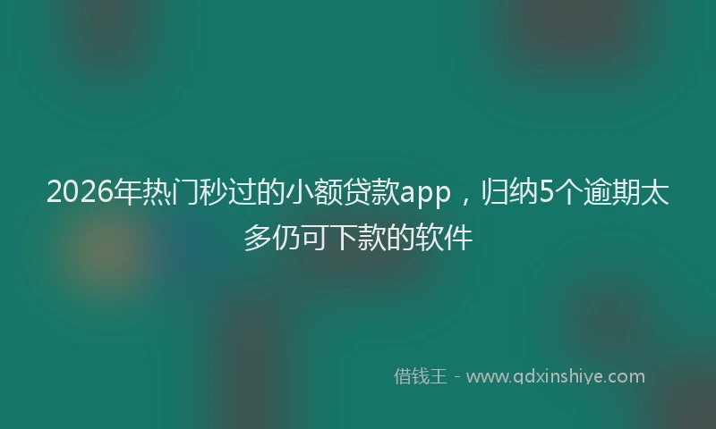 2026年热门秒过的小额贷款app，归纳5个逾期太多仍可下款的软件