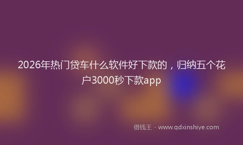 2026年热门贷车什么软件好下款的，归纳五个花户3000秒下款app