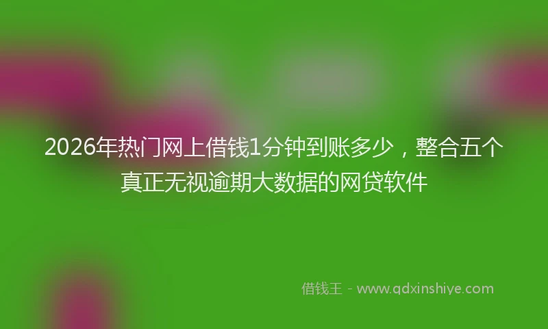 2026年热门网上借钱1分钟到账多少，整合五个真正无视逾期大数据的网贷软件
