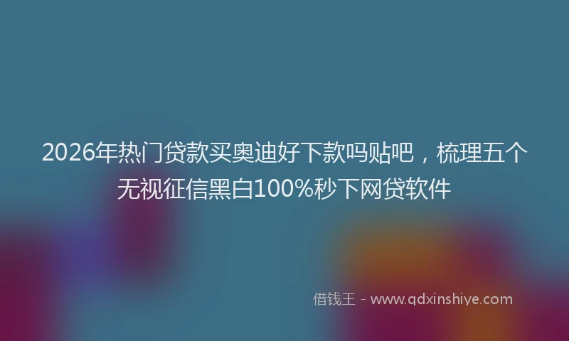 2026年热门贷款买奥迪好下款吗贴吧，梳理五个无视征信黑白100%秒下网贷软件