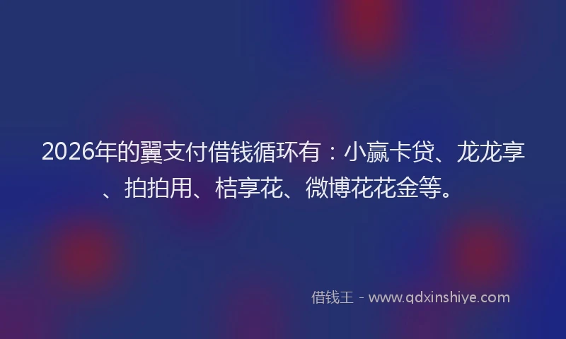 2026年的翼支付借钱循环有：小赢卡贷、龙龙享、拍拍用、桔享花、微博花花金等。