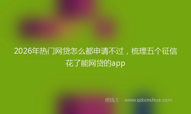 2026年热门网贷怎么都申请不过，梳理五个征信花了能网贷的app