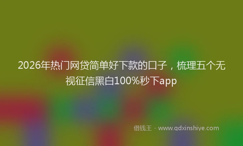 2026年热门网贷简单好下款的口子，梳理五个无视征信黑白100%秒下app