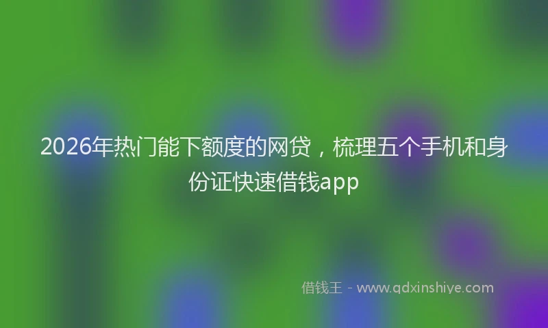 2026年热门能下额度的网贷，梳理五个手机和身份证快速借钱app