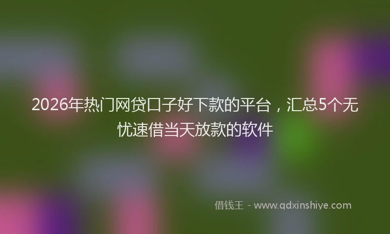 2026年热门网贷口子好下款的平台，汇总5个无忧速借当天放款的软件