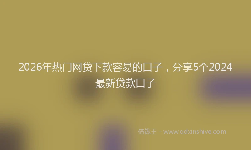 2026年热门网贷下款容易的口子，分享5个2024最新贷款口子