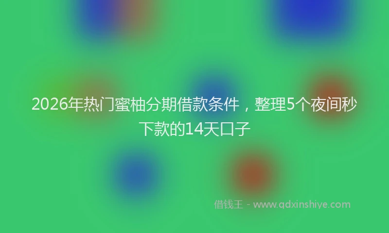 2026年热门蜜柚分期借款条件，整理5个夜间秒下款的14天口子