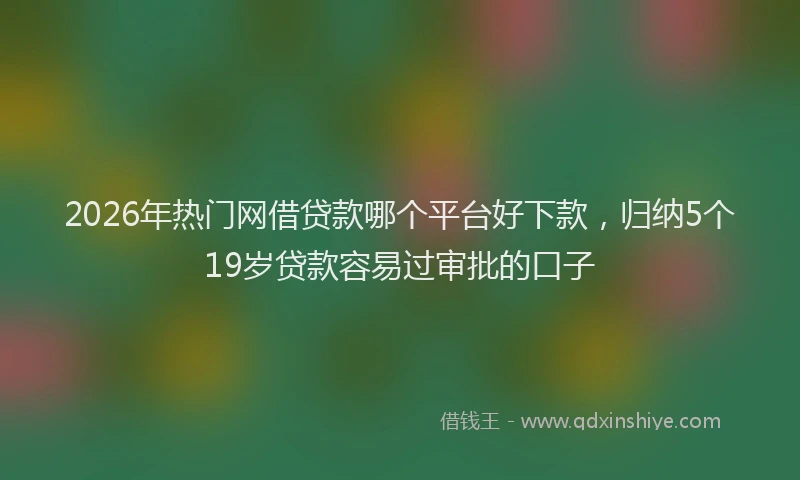 2026年热门网借贷款哪个平台好下款，归纳5个19岁贷款容易过审批的口子