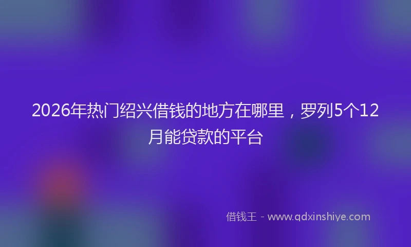 2026年热门绍兴借钱的地方在哪里，罗列5个12月能贷款的平台