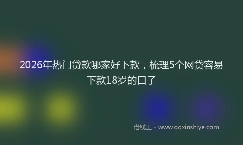 2026年热门贷款哪家好下款，梳理5个网贷容易下款18岁的口子