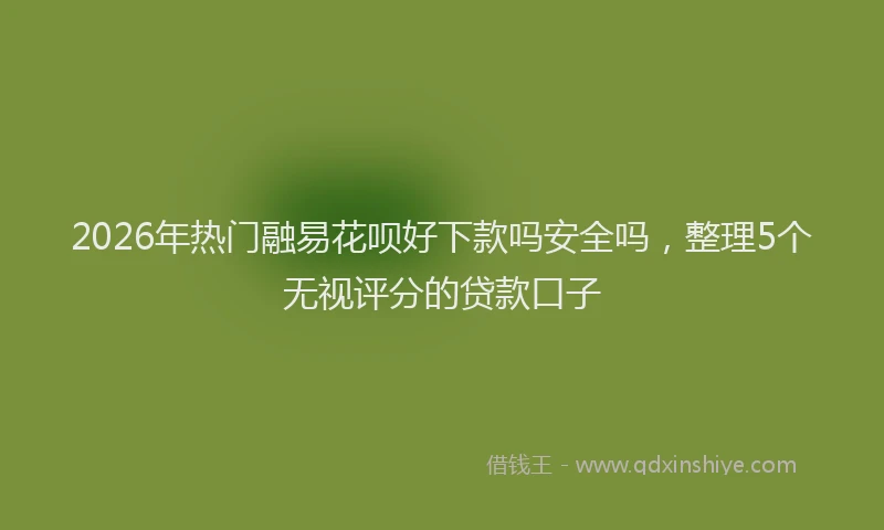 2026年热门融易花呗好下款吗安全吗，整理5个无视评分的贷款口子