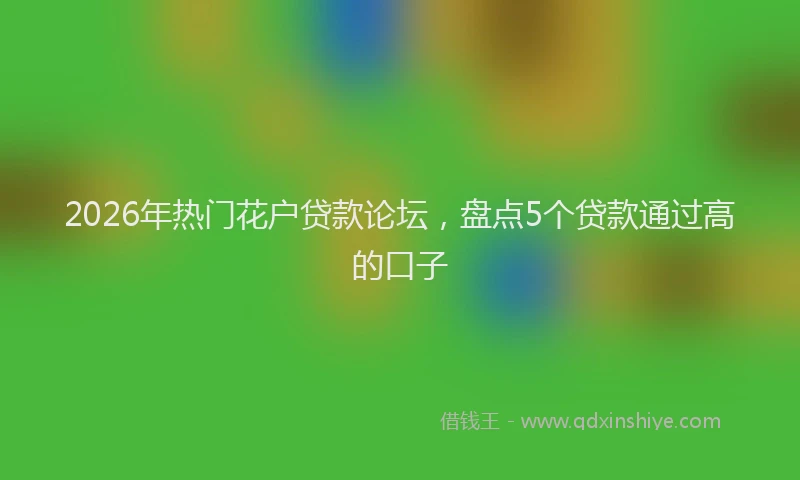 2026年热门花户贷款论坛，盘点5个贷款通过高的口子
