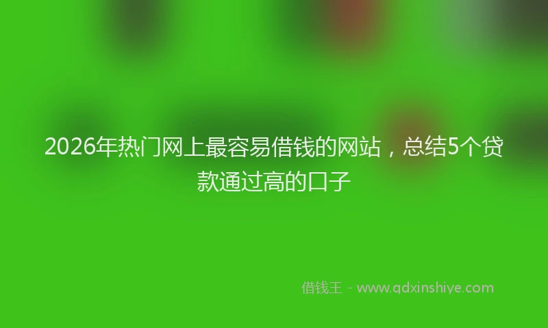 2026年热门网上最容易借钱的网站，总结5个贷款通过高的口子