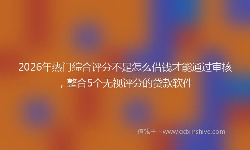 2026年热门综合评分不足怎么借钱才能通过审核，整合5个无视评分的贷款软件