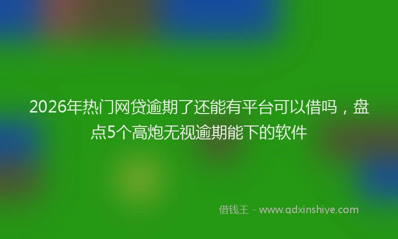 2026年热门网贷逾期了还能有平台可以借吗，盘点5个高炮无视逾期能下的软件