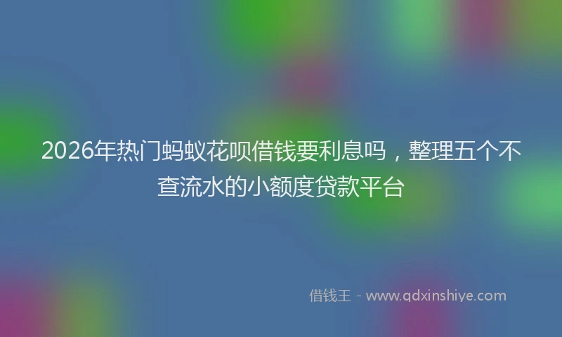 2026年热门蚂蚁花呗借钱要利息吗,整理五个不查流水的小额度贷款平台