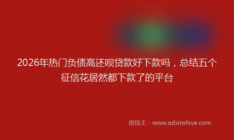 2026年热门负债高还呗贷款好下款吗，总结五个征信花居然都下款了的平台