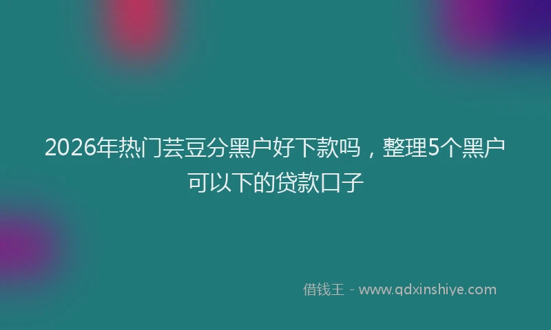 2026年热门芸豆分黑户好下款吗，整理5个黑户可以下的贷款口子