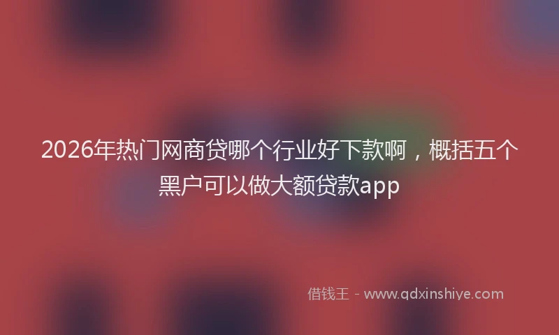2026年热门网商贷哪个行业好下款啊,概括五个黑户可以做大额贷款app