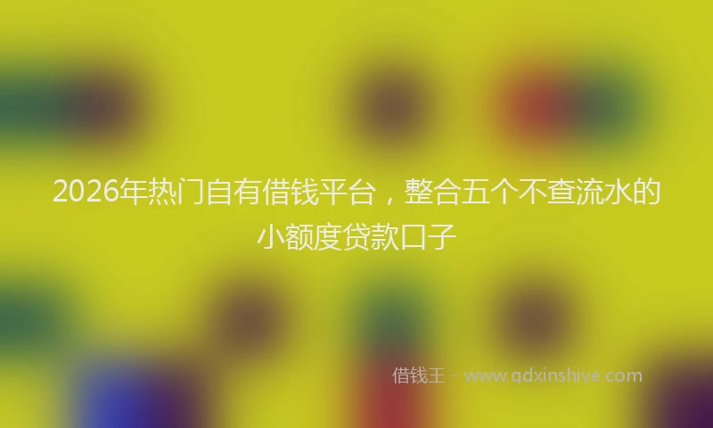 2026年热门自有借钱平台，整合五个不查流水的小额度贷款口子