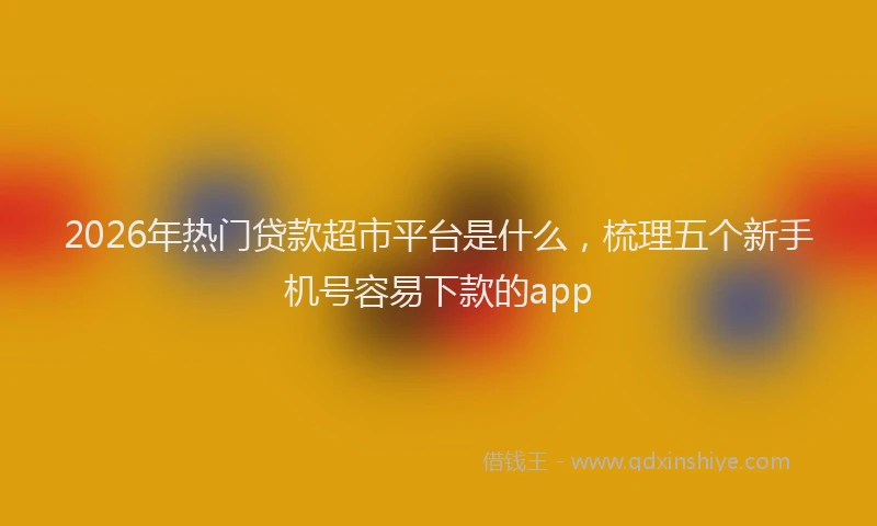 2026年热门贷款超市平台是什么，梳理五个新手机号容易下款的app